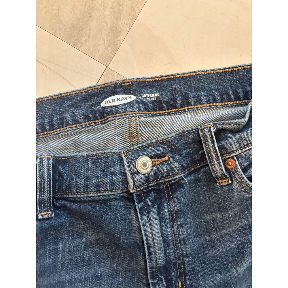 Old Navy Mid Rise Boyfriend Size 8 Dark Wash Women Jeans - Picture 3 of 6
